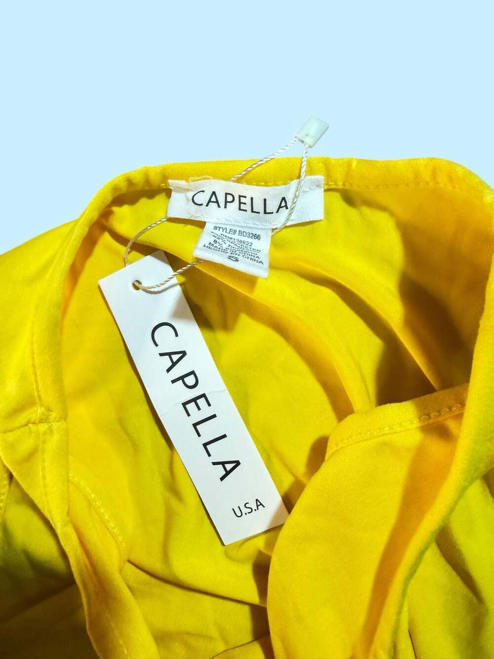 Capella Yellow Ruched Side Knot Sleeveless Maxi Dress Size Small - Picture 2 of 8